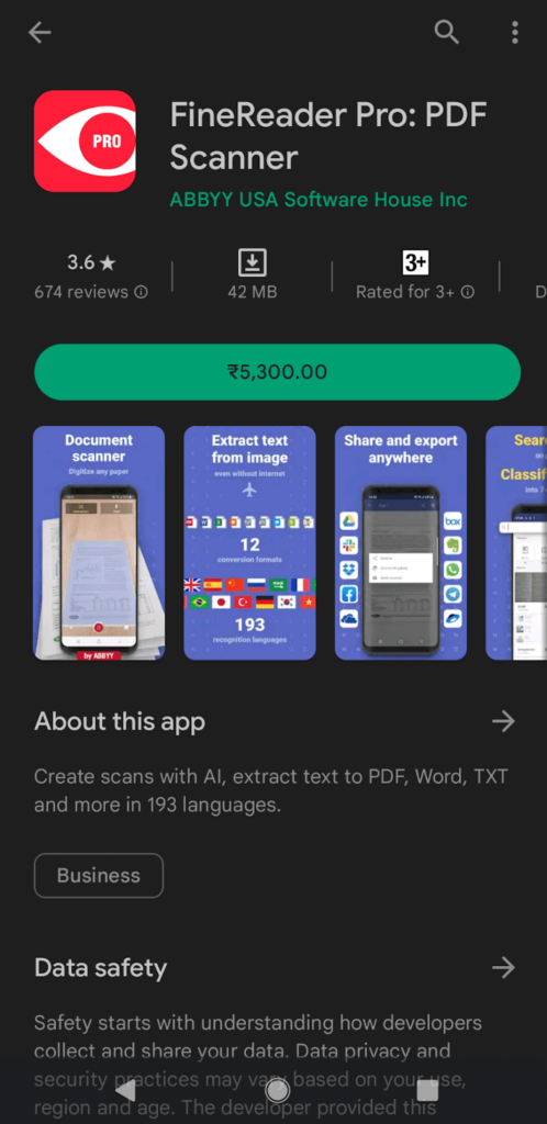FineReader Pro app
